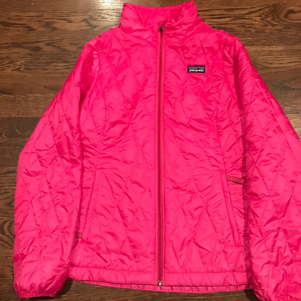 Girls Pink Patagonia Nano Puff Jacket